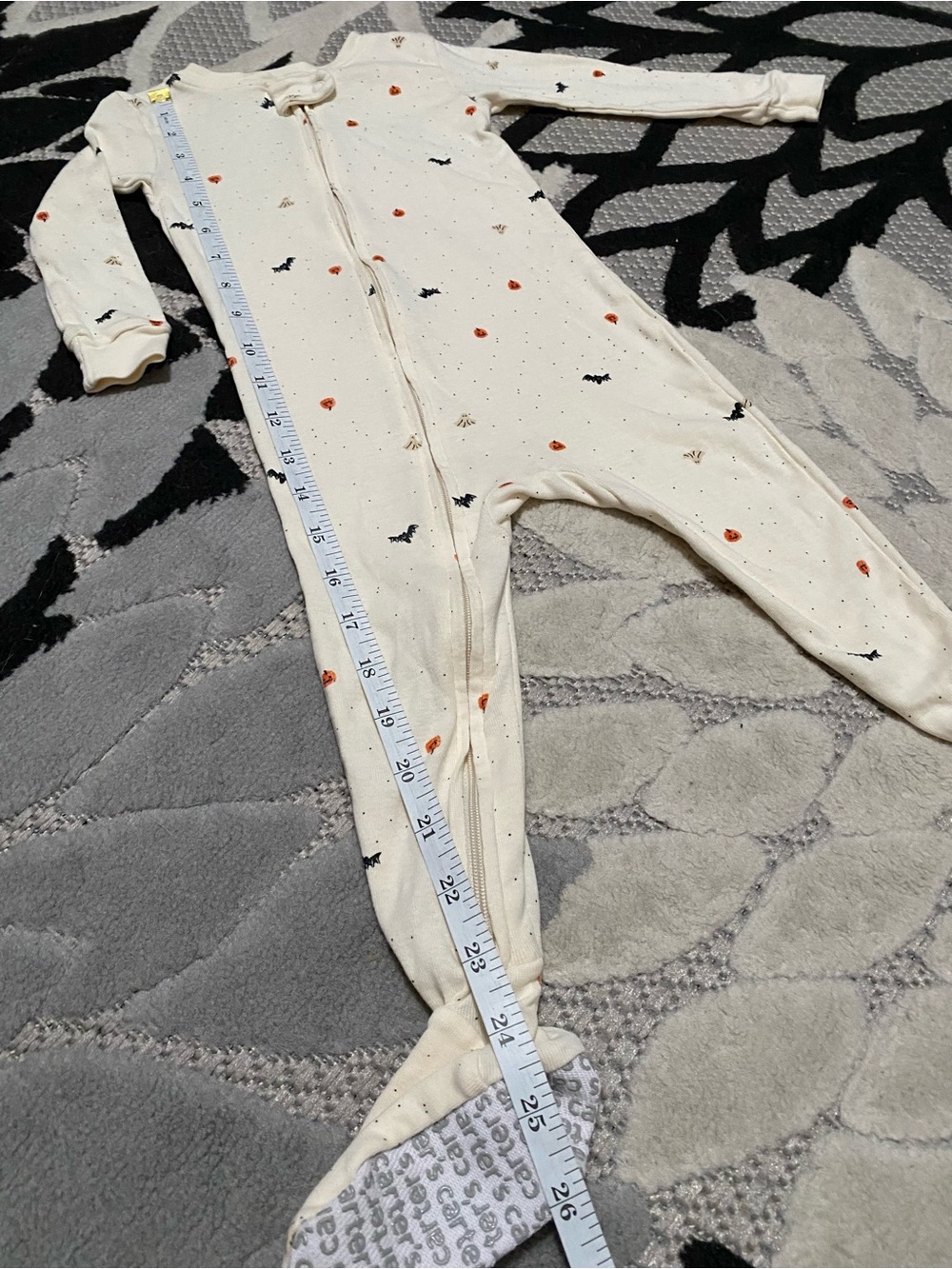 Carter’s Baby Halloween Footed Pajamas Pumpkins Bats & Ghosts 18 Months - Picture 3 of 5